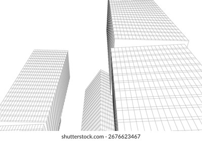Renderización 3D de edificios arquitectónicos Abstractas