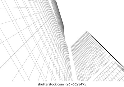 Renderización 3D de edificios arquitectónicos Abstractas