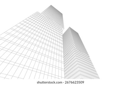 Abstract architectural buildings 3d rendering