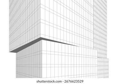 Renderización 3D de edificios arquitectónicos Abstractas
