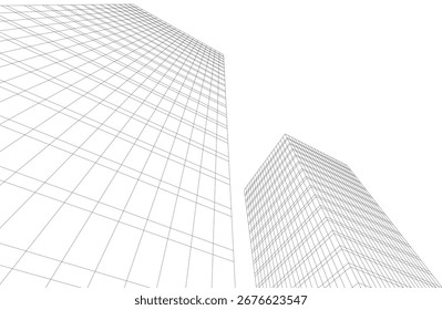 Edifícios arquitetônicos abstratos renderização 3d