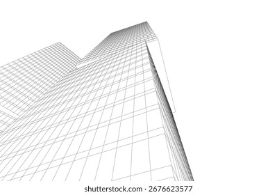 Renderización 3D de edificios arquitectónicos Abstractas