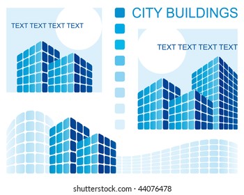 Abstract architectural composition of city skyscrapers