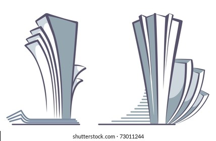 Abstract architectural compositions of skyscrapers