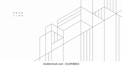 Abstract architectural construction. Geometric technological background.