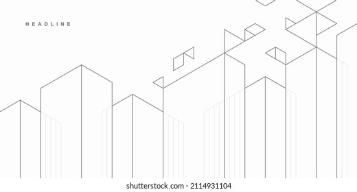 Abstract architectural construction. Geometric technological background.