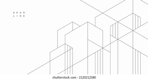 Abstract architectural construction. Geometric technological background.