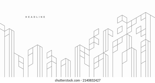 Abstract architectural construction. Geometric technological background.