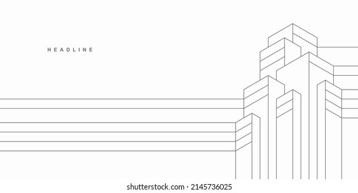 Abstract architectural construction. Geometric technological background.