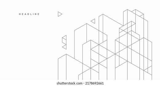 Abstract architectural construction. Geometric technological background.