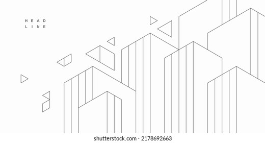 Abstract architectural construction. Geometric technological background.