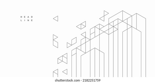 Abstract architectural construction. Geometric technological background.