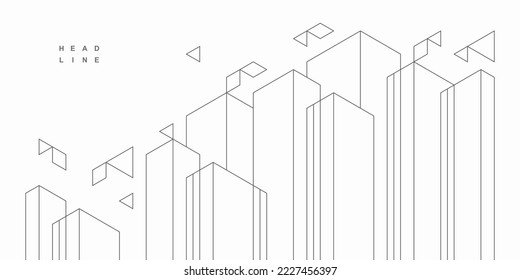 Abstract architectural construction. Geometric technological background.