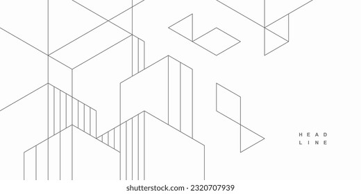 Abstract architectural construction. Geometric technological background.