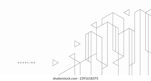 Abstract architectural construction. Geometric technological background.