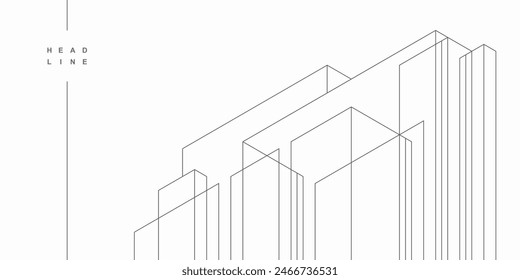 Abstract architectural construction. Geometric technological background.