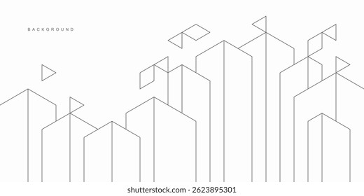 Abstract architectural construction. Geometric technological background.