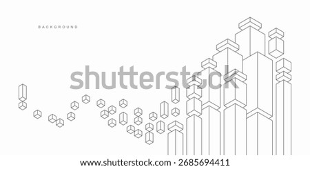 Abstract architectural construction. Geometric technological background. 