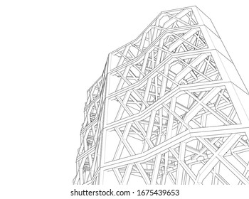 
diseño arquitectónico abstracto Ilustración 3d