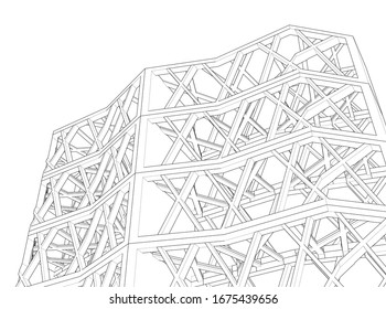 
abstract architectural design 3d illustration