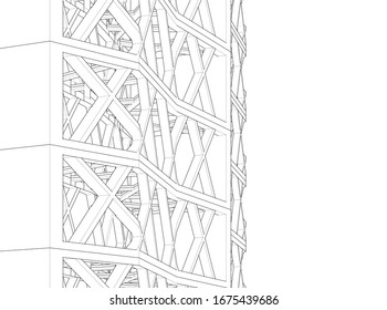 
diseño arquitectónico abstracto Ilustración 3d