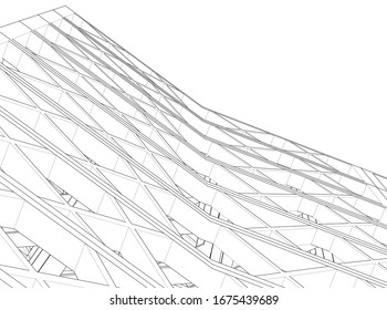 
abstract architectural design 3d illustration