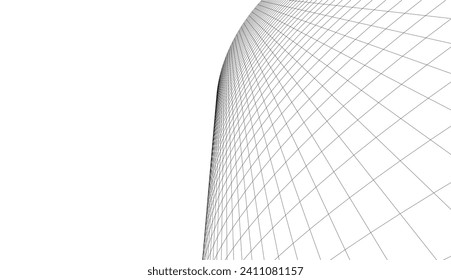 Abstraktes architektonisches Design 3D-Darstellung