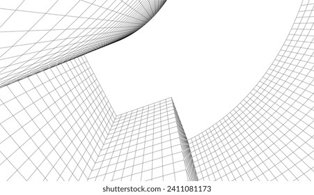 Abstract architectural design 3d rendering