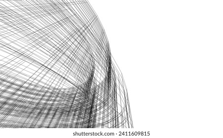 Abstract architectural design 3d rendering