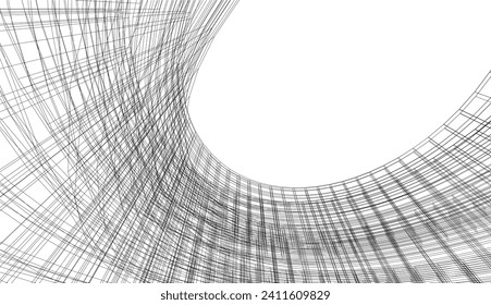 Abstract architectural design 3d rendering