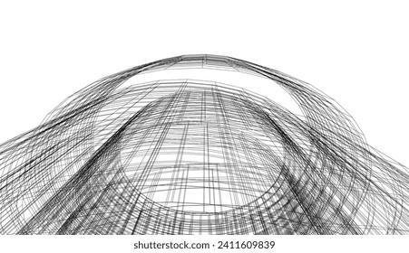 Abstract architectural design 3d rendering
