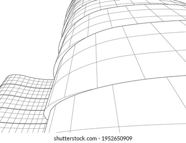 abstract architectural design 3d view