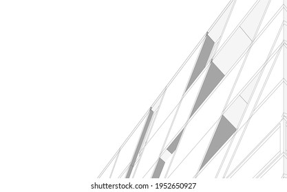 abstrakte Architekturgestaltung 3D-Ansicht