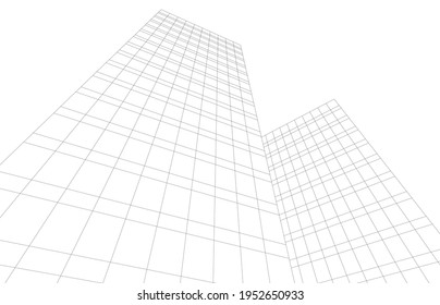 abstract architectural design 3d view