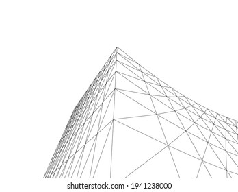 abstract architectural design vector 3d illustration