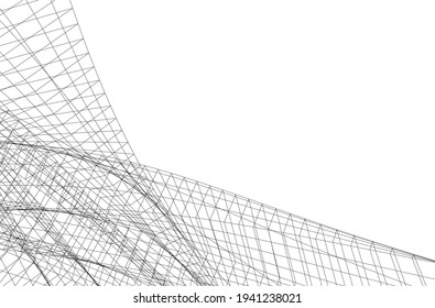 abstraktes architektonisches Design, Vektorgrafik 3D