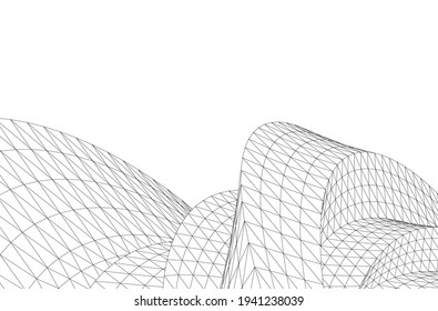 diseño arquitectónico abstracto vector 3d ilustración