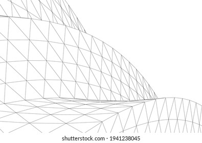 abstract architectural design vector 3d illustration