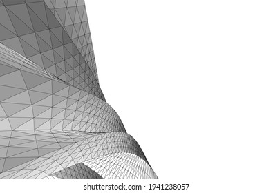 abstract architectural design vector 3d illustration