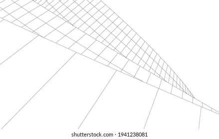 diseño arquitectónico abstracto vector 3d ilustración