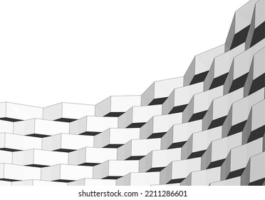 Abstract architectural design vector 3d drawing