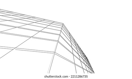 Abstract architectural design vector 3d drawing
