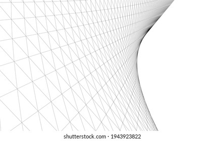 abstract architectural drawing 3d illustration