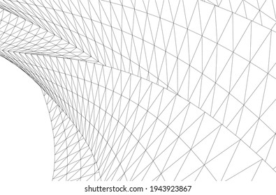 abstract architectural drawing 3d illustration