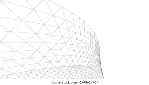 abstract architectural drawing 3d illustration