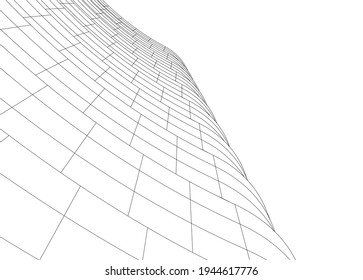 abstract architectural drawing 3d illustration