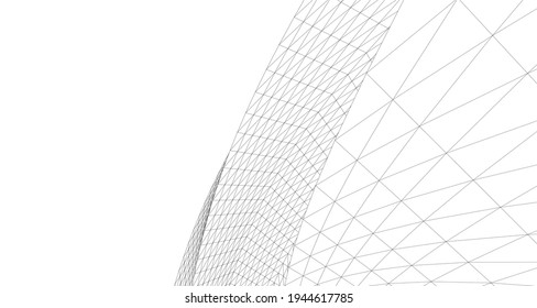 abstract architectural drawing 3d illustration