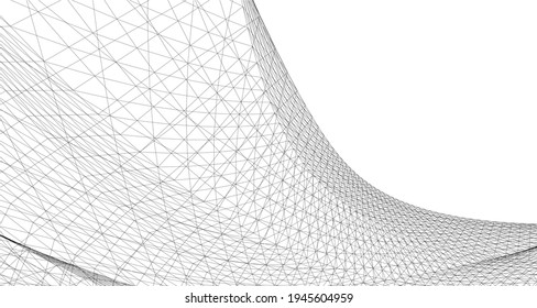 abstract architectural drawing 3d illustration