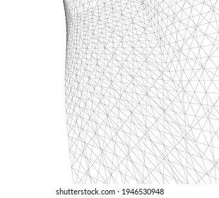 Abstract architectural drawing 3d illustration