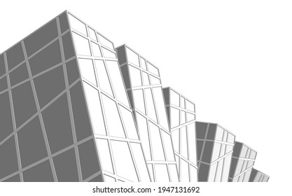 abstract architectural drawing 3d illustration
